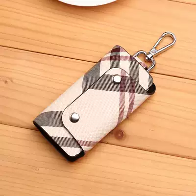 Key bag female multi-function plaid fashion Lady key chain key case man waist key chain car bag