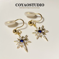 Flash Drilling Eight Mong Star Ear Clip Superior Temperament Brief About 100 Lap No Pain Mosquito Coil Earrings Light Lavish Little Crowddesign Sensation