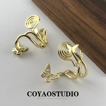 Sensational butterfly mosquito incense disc ear clip female sensational style retro superfairy without earring earrings with a gentle and advanced sense