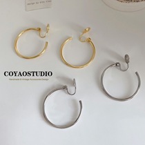 Turnable Circle Harbour Wind Exaggerated Without Ear Clip Female Mosquito Coil Dish Metal Advanced Sensation Brief Cirque Ear Accessories