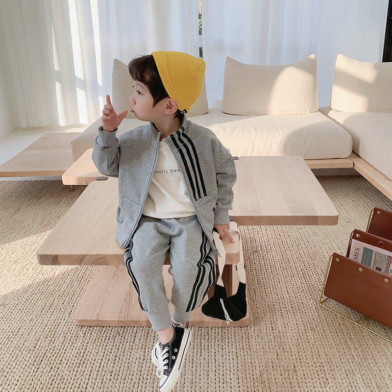 Children Spring Clothing Boy Suit Baby 2022 New Spring Autumn Season Children's Pure Cotton Casual Sports Foreign Pie Two Sets