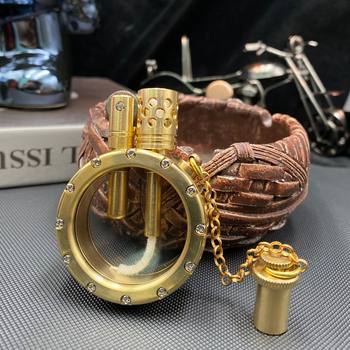 Popular durable creative round glass oil tank original copper exquisite lighter kerosene retro high-end lighter for boyfriend