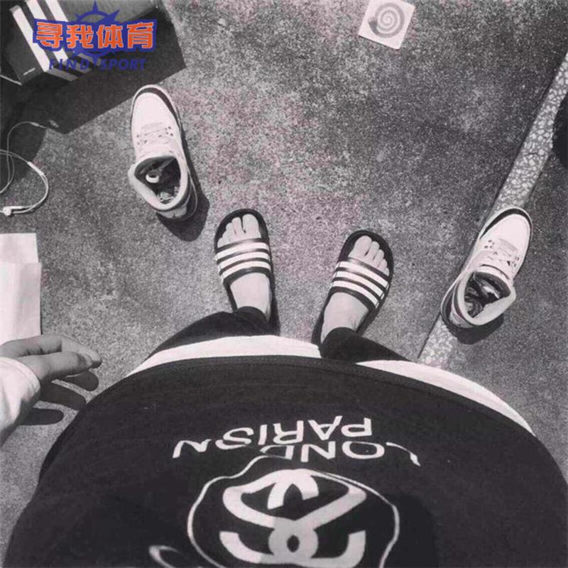 Nhà tắm Adidas BB0124 kéo G61951 cổ điển ba thanh nam và nữ dép thể thao màu đen và trắng G15890 giày quai hậu
