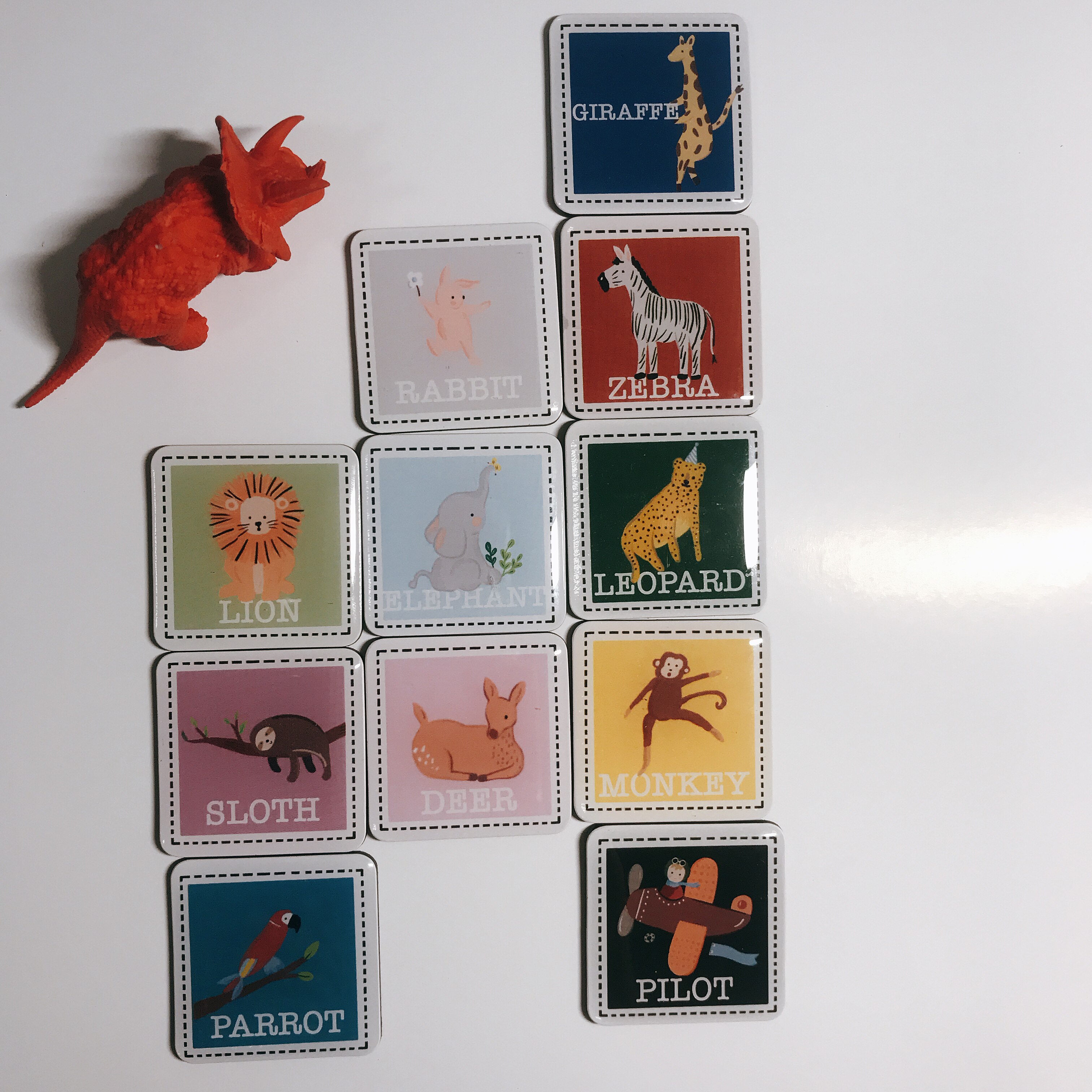 Ins animal baby cognitive English magnetic refrigerator stickers blackboard stickers 0-1-2-3 years old children's room decoration