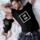 2020 cha mẹ-con mặc Âu Mỹ đơn giản và sáng tạo hoa văn vui nhộn áo thun ngắn tay tinh khiết triều thương hiệu xu hướng ba hoặc bốn - Trang phục dành cho cha mẹ và con
