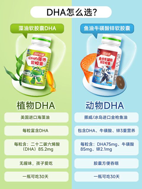 Tomson By-Health DHA Algae Oil Soft Capsules for children and students to help improve memory and enhance high school students and teenagers
