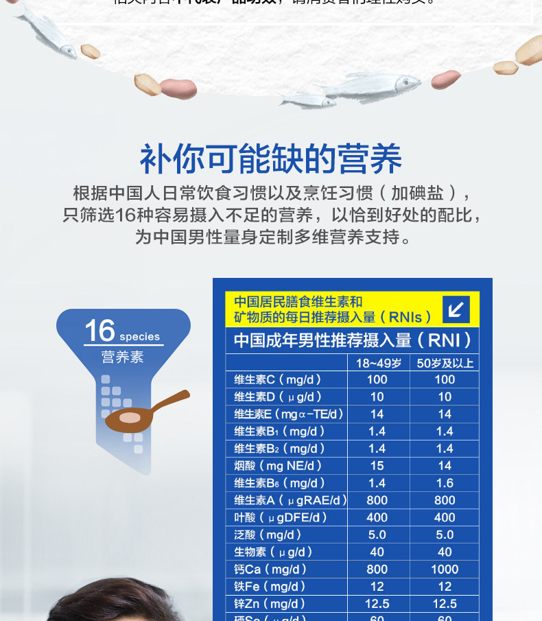 汤臣倍健 男士多种维生素矿物质片 3瓶共120片 图4