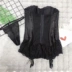 W834 Sản phẩm mới Áo kiểu nữ xương đen có đầu nhựa, chụp ảnh, áo váy dài có vòng thép và áo trong - Corset