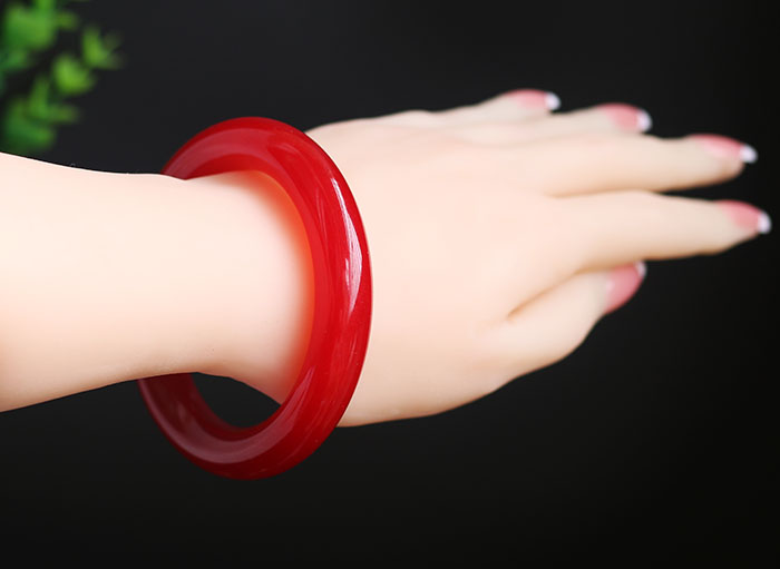 Ngọc Vòng tay Tân Cương Hetian Yugebi Ngọc bích Ngọc Vàng Vòng tay ngọc bích Vòng năm nay Ngọc đỏ Vòng tay đích thực - Vòng đeo tay Cuff vòng đeo tay nữ