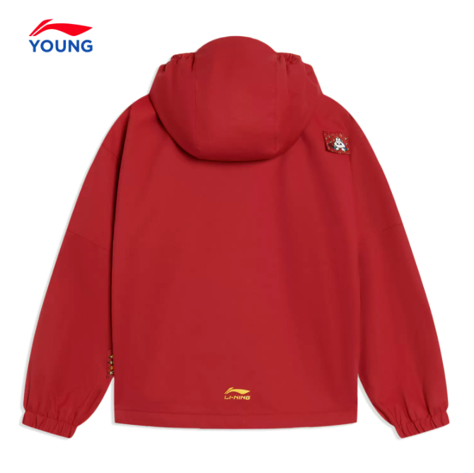Детский ветровка- трench с утеплителем Li Ning, флисовая куртка для отдыха, детская одежда, 2023