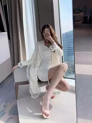 Transparent sandals fairy style 2021 new summer day Crystal with high heels middle heel thick heel sandals