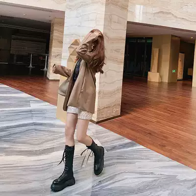 Martin boots female 2020 new British style spring and autumn single boots handsome high pine cake platform riding boots