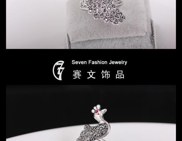 Cung điện giả kim cương Thái bạc nhẫn con công nữ hipster ngón trỏ ngón giữa ngón đeo nhẫn phiên bản tiếng Hàn của meson pnj nhẫn cưới