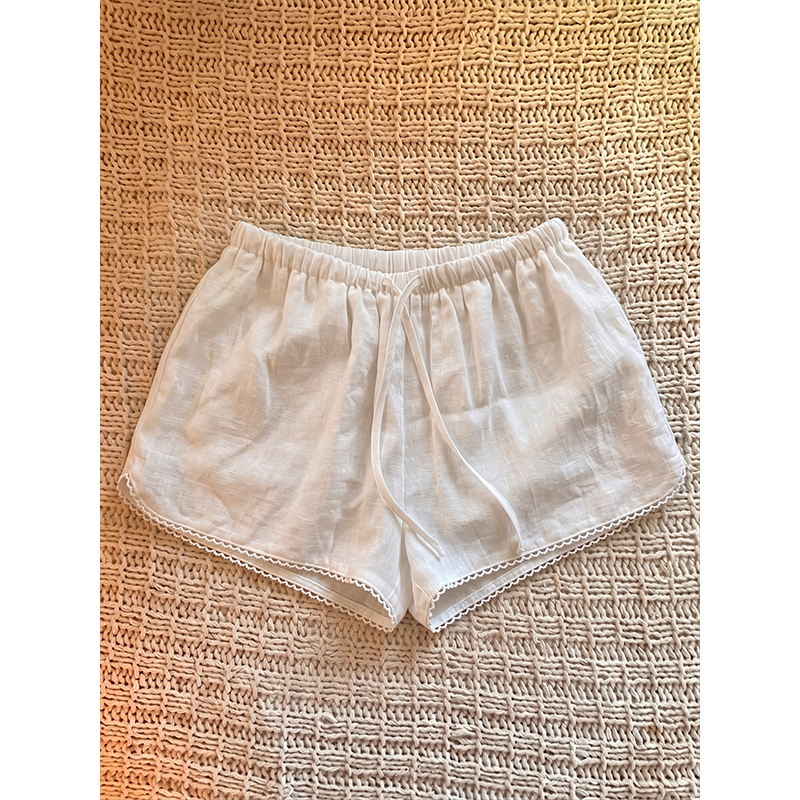 Summer New Casual Simple Solid Color Pajama Pants for Women, Korean Style Plus Size Walking Pants, Comfortable and Skin-Friendly Home Shorts Summer New Casual Simple Solid Color Pajama Pants for Women, Korean Style Plus Size Walking Pants, Comfortable and Skin-Friendly Home Shorts