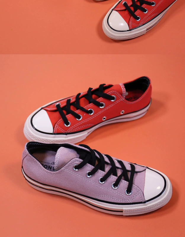 Converse Converse 1970s Giày vải nam màu hồng và thấp tiêu chuẩn Samsung 163335C 163336C - Plimsolls