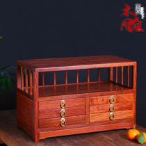 Desk Top Table Tea Water Display Case compartment Drawer Set Separated Tea Cake Containing Shenzer Shelf Burmese Pears