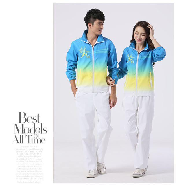 Mùa xuân 2018 Trung Quốc mơ ước đàn ông và phụ nữ tay dài nam nữ quần thể thao phù hợp với cặp đôi thể thao trò chơi đào tạo chạy bộ quần áo học sinh bộ đồ the thao nữ hàng hiệu