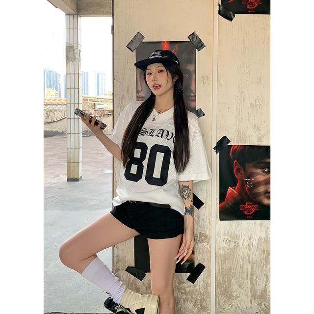 A11SLAVE mesh short-sleeved T-shirt in summer national trend American sports outdoor breathable round neck loose couple top