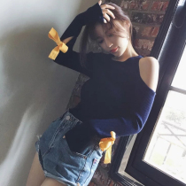 Counter 2019 autumn new long sleeve knitwear women slim shoulder care machine knitted bottoming shirt thin coat