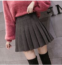 2021 autumn and winter new wool pleated skirt skirt female Korean version of high waist Joker slim academic style A- shaped skirt