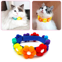 Kitty Flowers Net Red Scarf chai dog Kirky Rainbow Lovely Item Circle Puppy Pets Neck Pet Neck adjustable