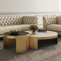 Light extravagant rock plate tea table round modern minimalist designer creative minimalist tea table Alien size round tea table combinations