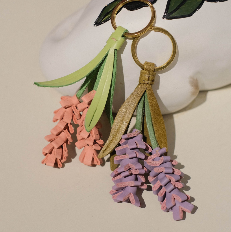 Narita Handmade｜Huanghuang Village Lavender Handmade Pendant Keychain Unique Souvenir Genuine Leather Birthday Gift