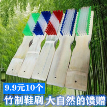10 bamboo handle shoe brush works for five years thickened long handle encrypted hard hair pure natural bamboo brush bamboo product laundry brush