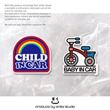 Творческая личность предупреждает автомобиль наклейка Rainbow Child in Car.