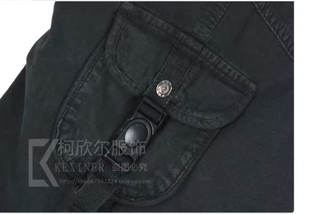 Quần yếm nam ngoài trời Multi-Pocket Straight Slim Cotton Casual Loose Quần cỡ lớn Khuyến mãi jogger nam