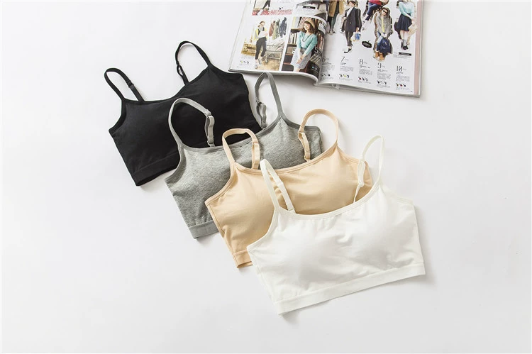 Cotton đai ngực pad một ống hàng đầu bọc ngực chống ánh sáng không có vòng thép áo ngực vành đai nhỏ vest đáy quần lót