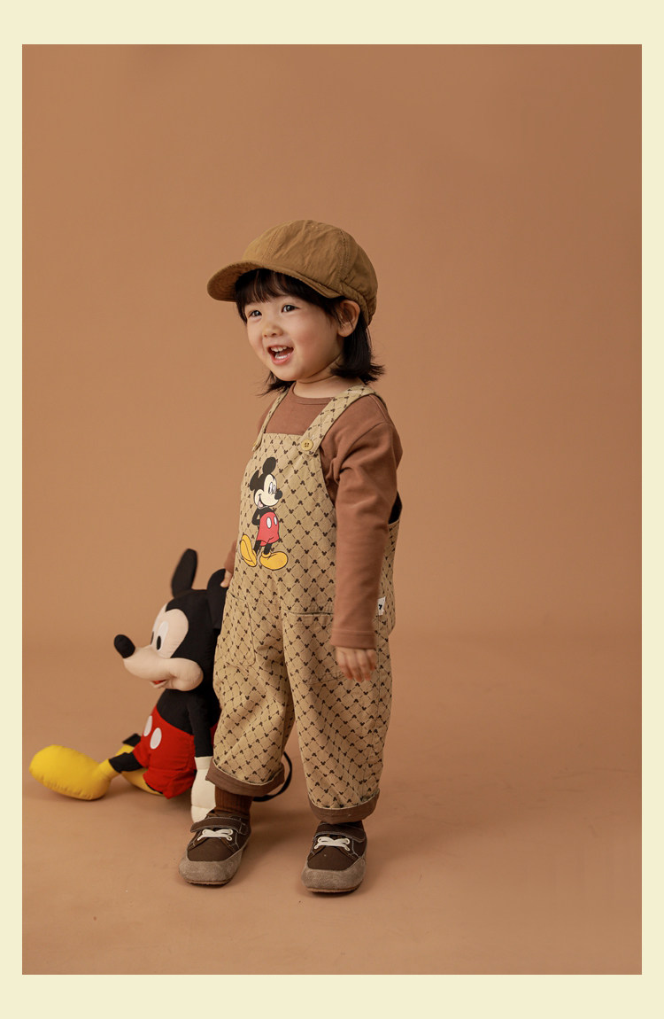 Дисней, детский ретро износостойкий комбинезон, повседневные брюки, штаны, Дисней Микки Маус, в корейском стиле yoehyaul/幼悠 