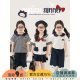 Youyou Girls College Style Series 2025 Summer Children's Navy Lapel Shirt POLO Loose Straight Leg Eight-Point Pants trendy