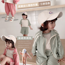 Young Yo-yo Girls Summer Clothing Suit 2022 New Children Summer Ocean Clothing Girls Sports Fashion Two Sets Ebb