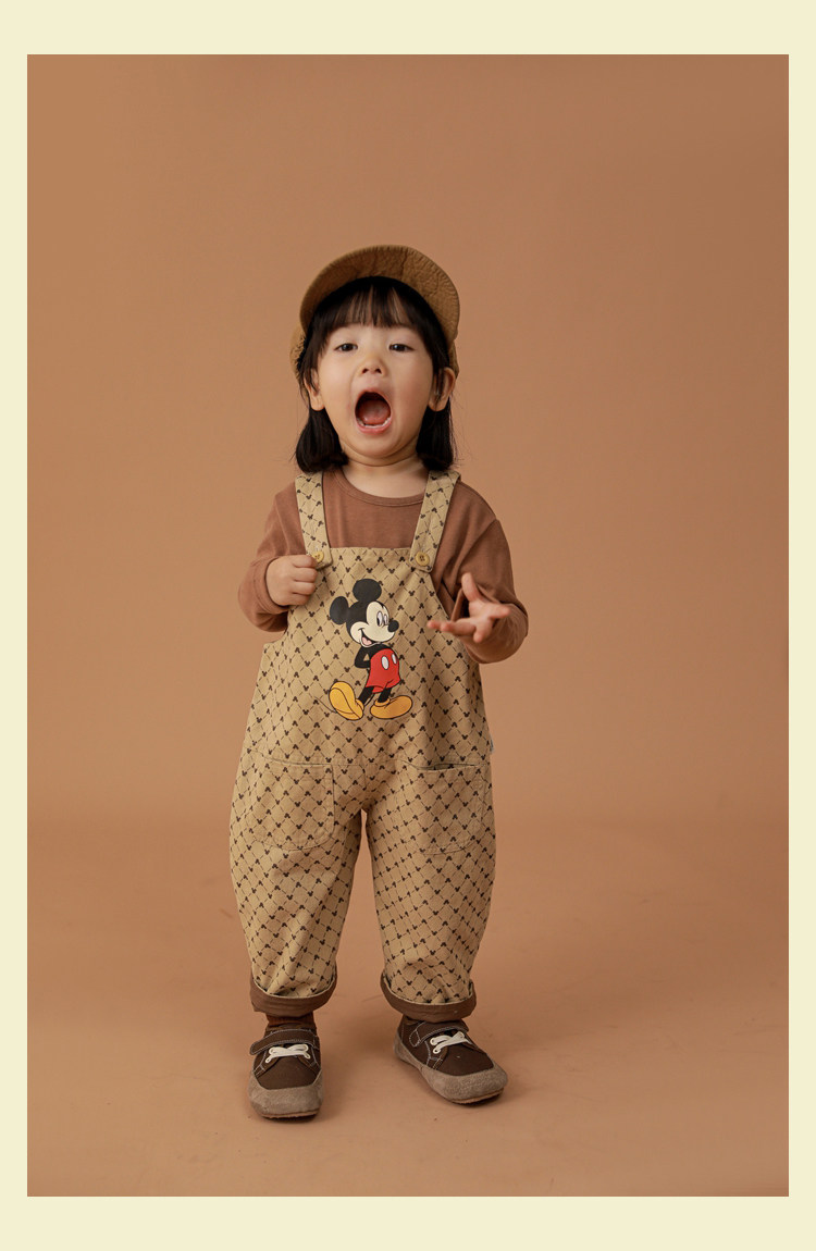 Дисней, детский ретро износостойкий комбинезон, повседневные брюки, штаны, Дисней Микки Маус, в корейском стиле yoehyaul/幼悠 