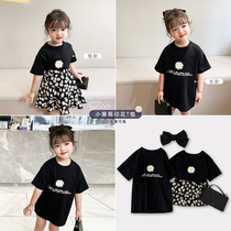 Young Yo-yo Girl Chicks Print T-shirt Summer Dress New Children Foreign Air Length Money Blouses Baby Fashion Clothes