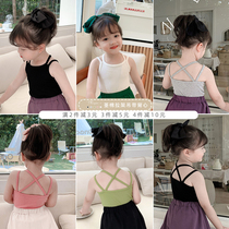 Young Yo-yo Girl Harnesses Vest Pure Cotton Outwear Children Summer Thin blouses The baby foreign air sleeveless and undershirt