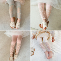 Young Yo-yo Girl Princess Lace Spliced Underpants Slim Summer New Baby Breathable Knit Elastic Pants Outside