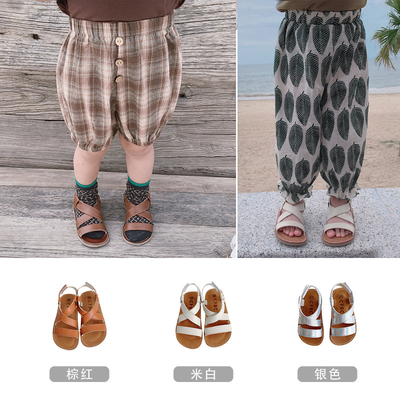 Young girls sandals 2022 new Korean version of summer children's shoes soft sole boys and children's beach shoes