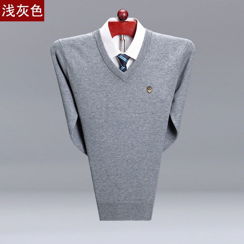 Men's Fleece-Lined Sweater for Middle-Aged and Elderly Men, Winter Knitwear for Dad and Grandpa, Thickened and Warm