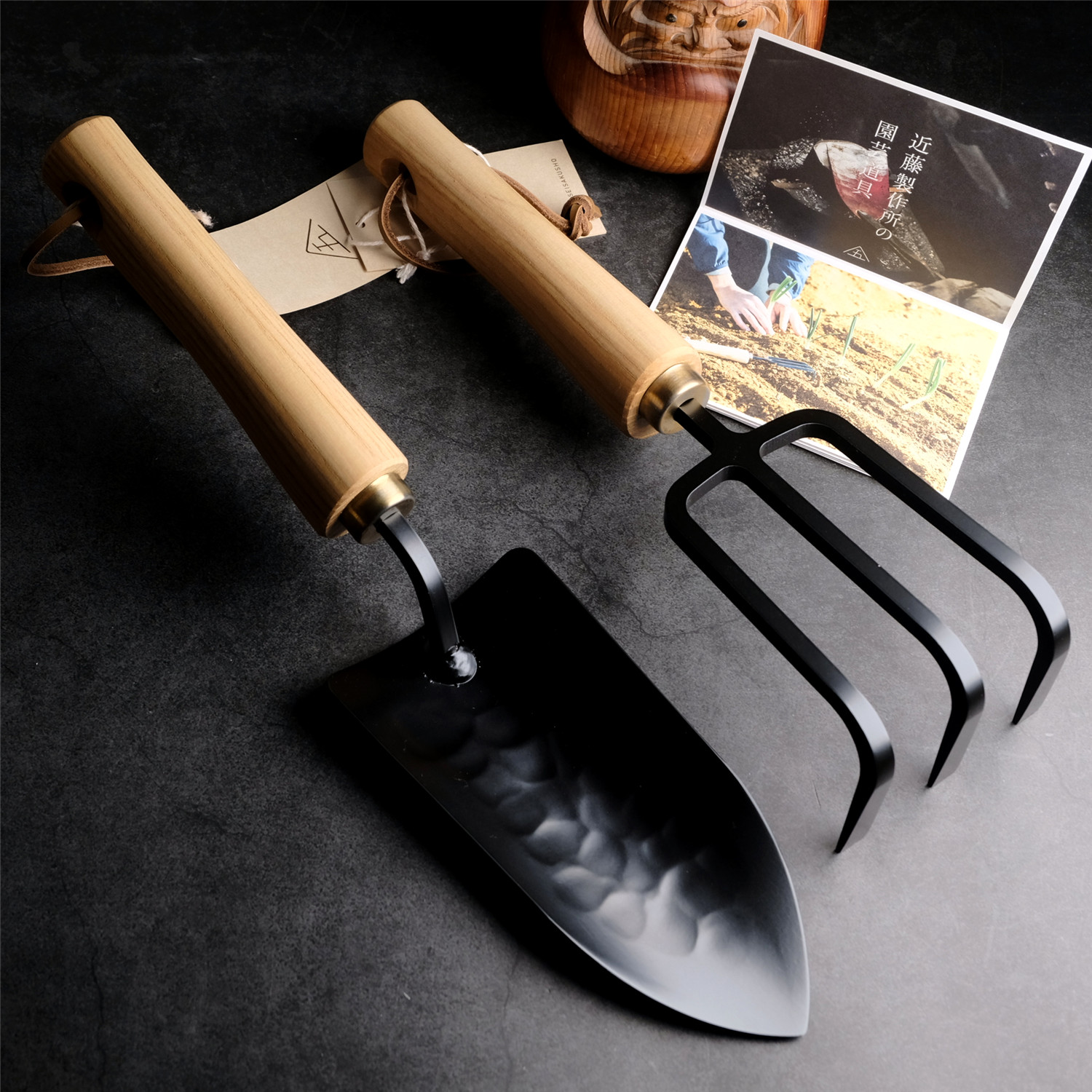 Hand fight forged landscaped garden small shovel gardening transplanting garden cultivation Home Pine Soil Harrowing Japan Near Vine Manufacturing