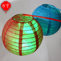 New Spring Festival Lantern Festival 8-inch paper lantern lantern plastic handle LED festoons The whole set of 3 things diy lanterns
