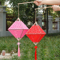 Middle Autumn Lantern Blank Hexagonal Palace Lantern Imitation Ancient Childrens Hand Nursery Handmade Paper Lantern Diy Material Sending Lamp