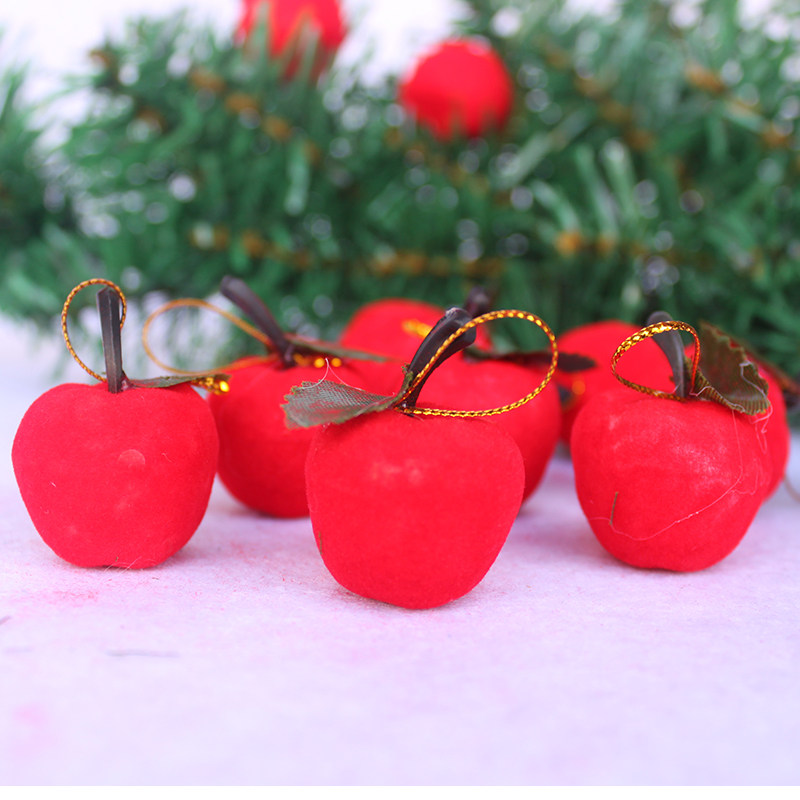 Christmas decorations Christmas tree hanging decoration hanging suede fabric red apple Christmas little apple foam red apple