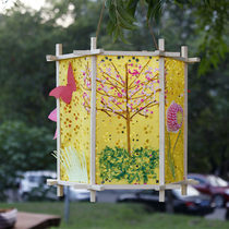 2021 Year of the Ox diy Material handmade Lantern Hexagonal Palace Lamp Ancient style luminous flower lantern pink