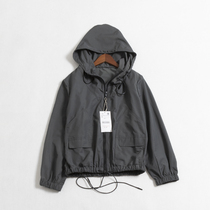 W063 Spanish DAN hooded simple loose casual anti-wrinkle jacket loose windproof jacket female
