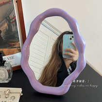 Cream style makeup mirror desktop can stand cloud high-definition folding wall-mounted household Internet celebrity special-shaped dressing mirror portable