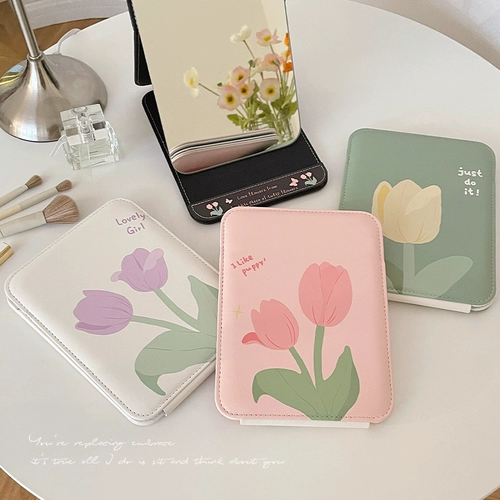In ins tulip зеркало Складное настольное рабочие столы настольный зеркал Маленькое портативное портативное зеркало для общежития студентов