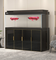 Fish tank large living room home 2021 new ecological office fish tank ultra-white tank custom-free water dragon fish tank