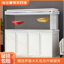 Teyus fish tank living room household gold crystal ultra-white glass bottom filter eco-custom light luxury butterfly large dragon fish tank